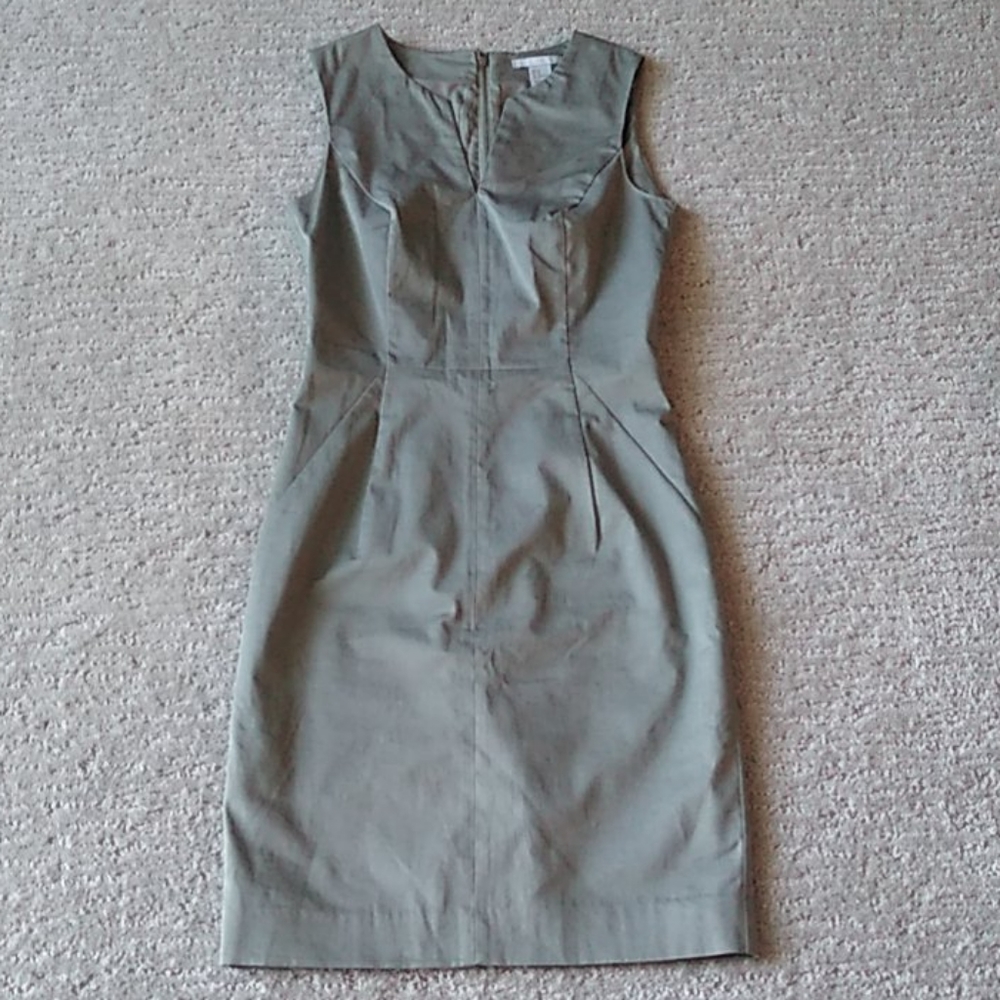 H&M light olive bodycon career dress